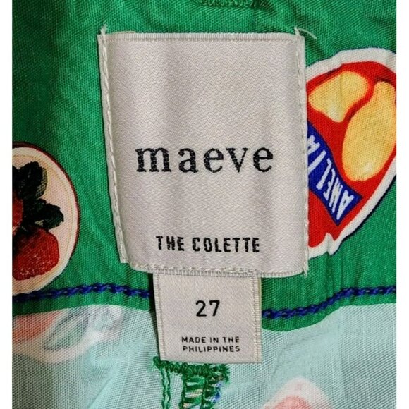 NWT Maeve The Colette Cropped Wide-Leg Pants Magic Fabric Size 27 Fruit Stickers - Picture 3 of 8